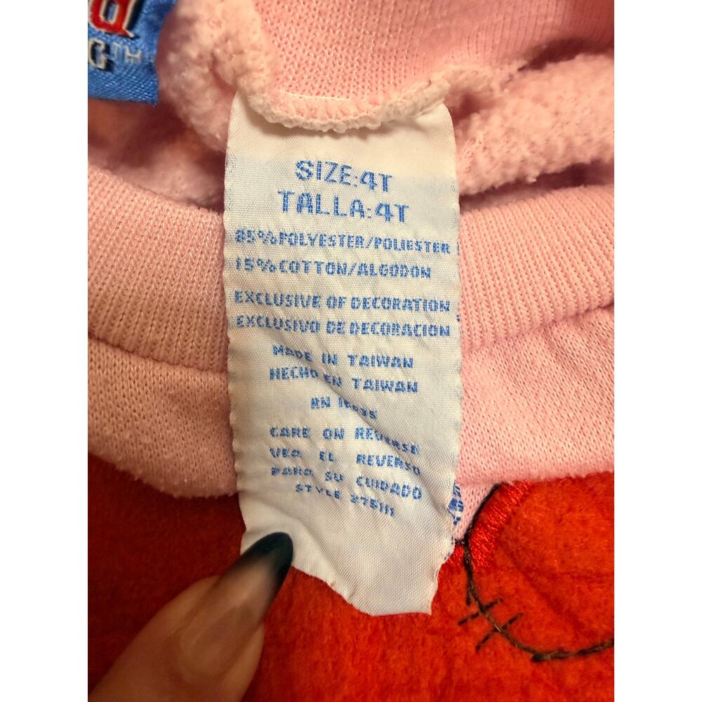 Vintage 90s Clifford The Big Red Dog Pink Sweatshirt Toddler Girls 4T - Picture 4 of 5